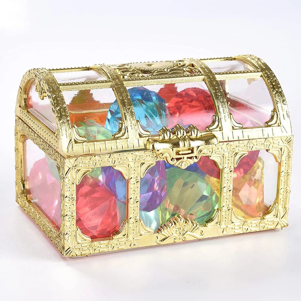 Vintage Treasure Chest Storage Box Transparent Pirate Candy Jewelry Display Box for Wedding Party Birthday