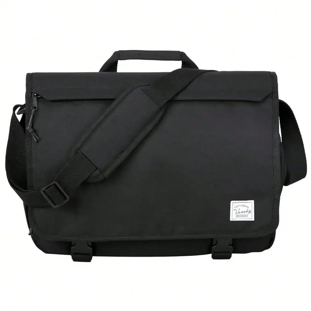 Messenger Bag For Men,Water Resistant Casual Satchel Briefcase Fashion Work Bag Crossbody Shoulder Handbag For Women College Campus Black