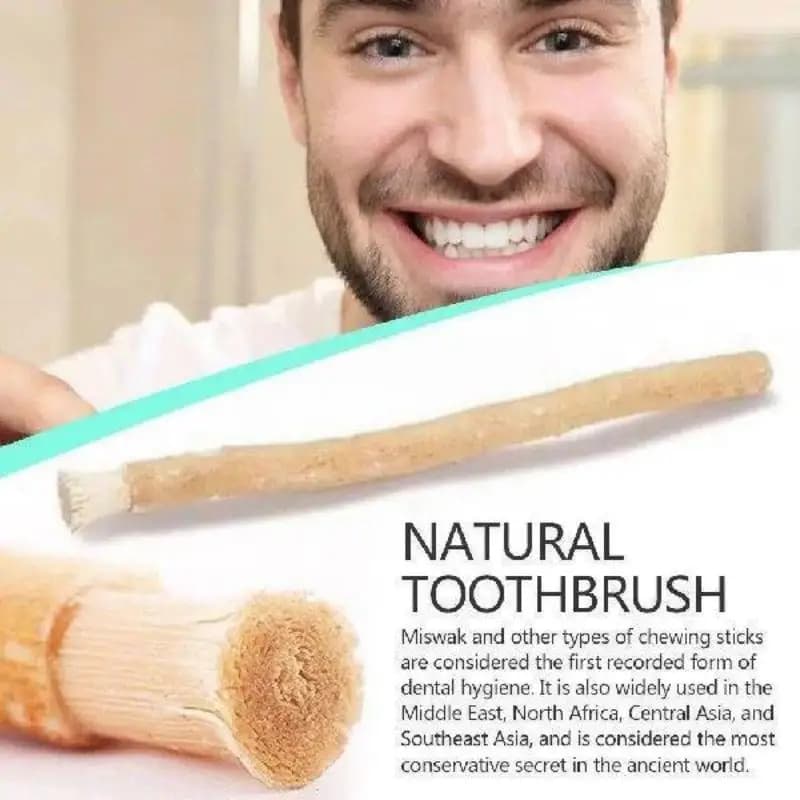 Miswak Advanced Portable Natural Toothbrush, Traditional Whitening and Cartoon Care Manual Travel Toothbrush
