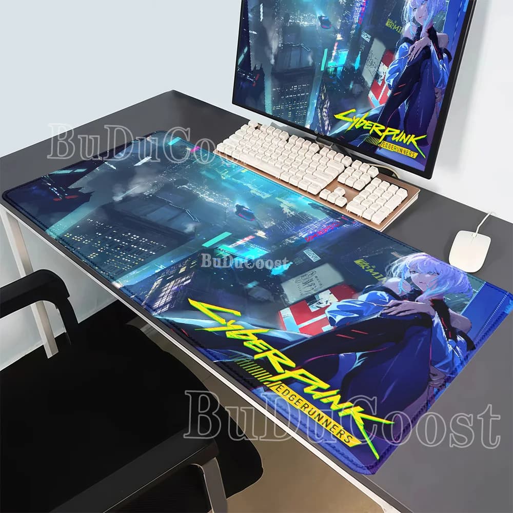 C-Cyberpunk Anime PC XXL Lucy‌ Mouse Pad Cabinet Kawaii Keyboard Gaming Rubber HD printing Non-slip base overlock game Desk Mat