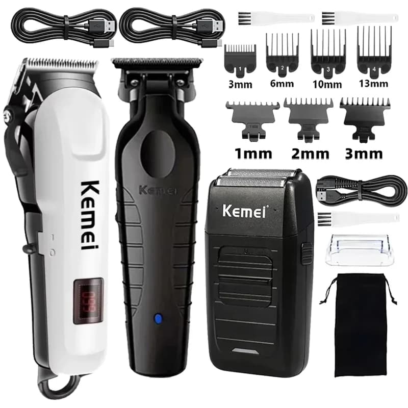 Kemei Hair Clipper Km-809A Km-2299 Km-1102 USB Rechargeable Cordless Beard Trimmer Powerful Electric Hair Clipper for Men