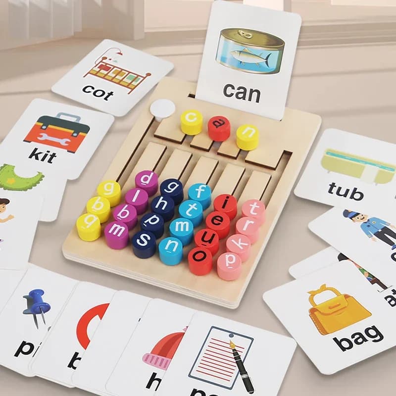 Vowels Montessori Go Position Ortografia Parola Lettera Labirinto Gioco di abbinamento Ragionamento logico Formazione Giocattoli educativi