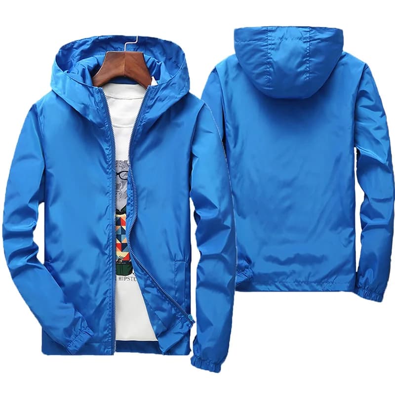 New Men's Sun Protection Windbreaker Quick Dry Breathable Zipper Jacket Lightweight Outdoor Sports Coat Casual Daily Wear Jacket