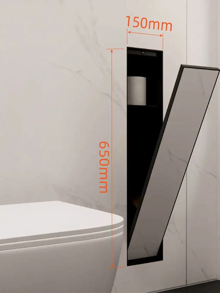 Pattumiera incorporata per WC in acciaio inossidabile 304 Toilette nascosta in metallo Scatola per fazzoletti incorporata di nicchia