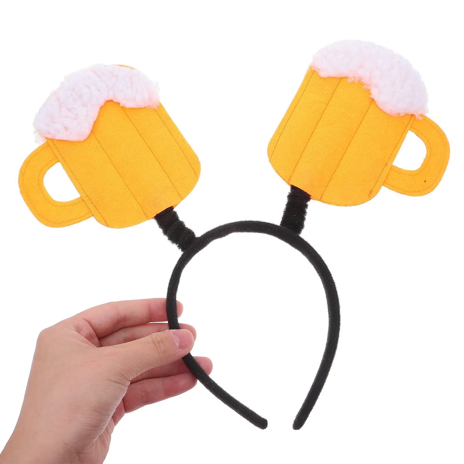 2 fasce per capelli con design a forma di boccale di birra, accessorio per feste, materiale leggero in tessuto per carnevale, Natale, compleanno