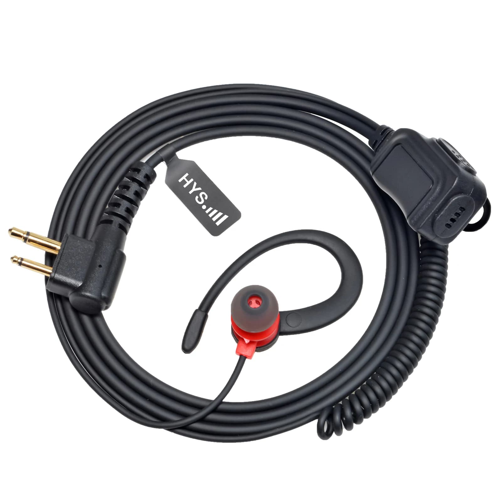 2 pin headset G-shaped walkie talkie, surveillance headset with PTT microphone for Motorola CP040, CP200, XTN446 2-way portable radio