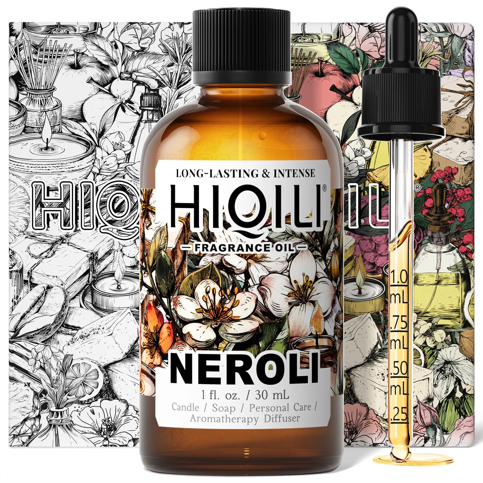 HIQILI Neroli Fragrance Oil 30ML for Candle Soap Perfume Making Body Lotion Handcream Orange Blossom Essential Oil Car Diffuser