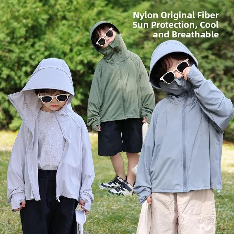 Abbigliamento Sportivo Estivo per Ragazzi con Protezione Solare, Cappello Leggero in Seta Ghiacciata Anti-UV a Tesa Larga, Abbigliamento per Bambini da Esterno