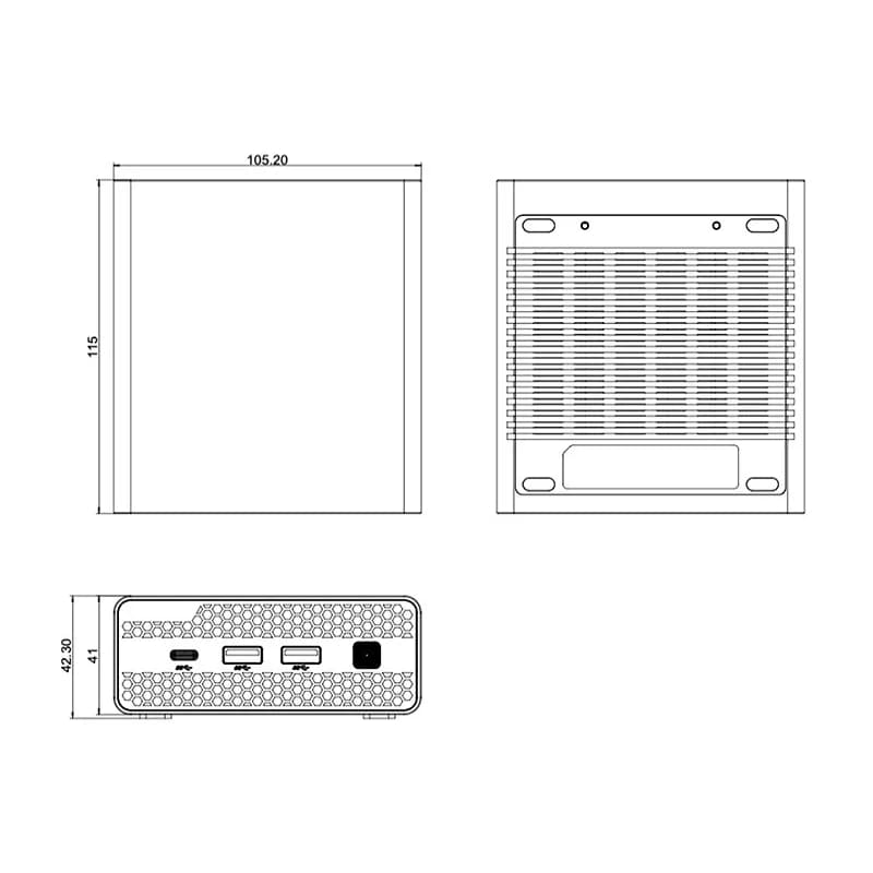 Mini PC N100 NAS Storage Server con Slot M.2 NVMe PCIe 3.0 x1 – Computer Desktop per Uso Domestico, Industriale e Ufficio