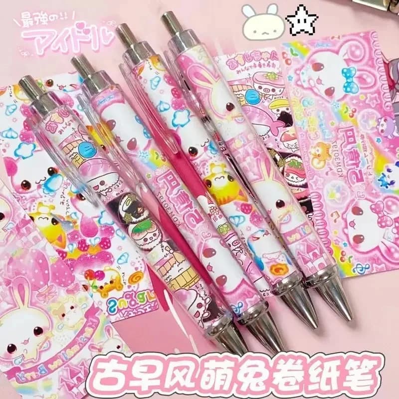 Japanese Antique Style Pen Super Cute Rabbit Cute Ins Style Student High Appearance Cheap Exam Passing Black Pen Children's Gift