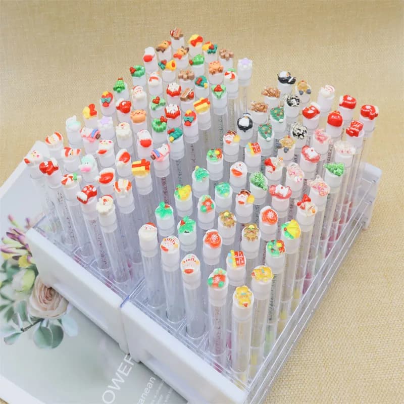 50pcs Christmas Eyelash Brushes False Eye Lash Mascara Wand Brushes Cute Catoon Makeup Brushes For Eyelash Extension In Cute