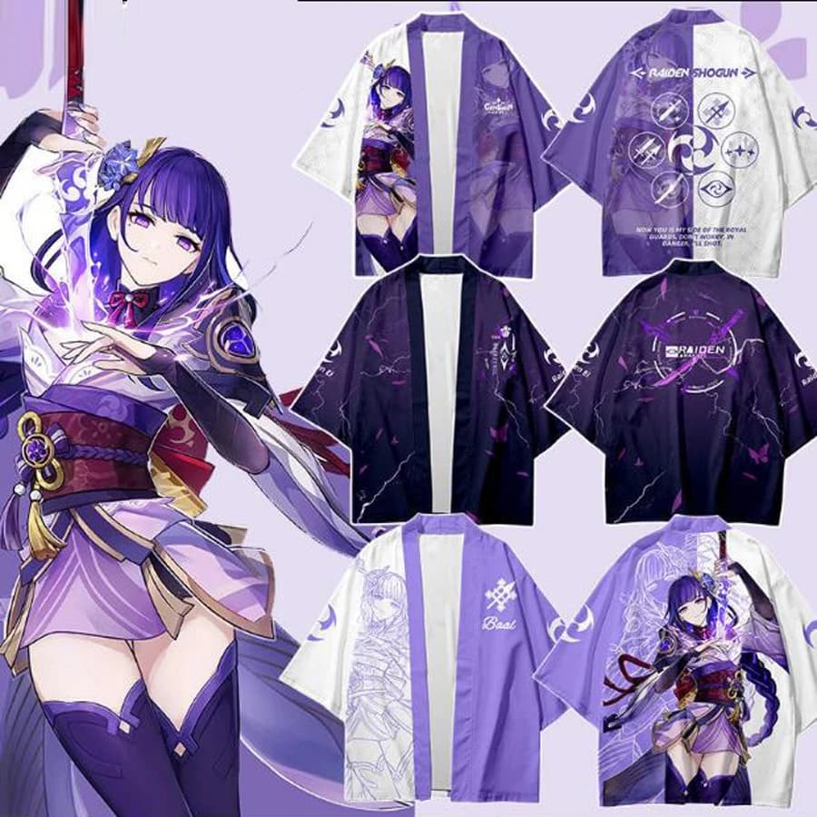 Genshin Impact Raiden Shogun Baal beelzebu Costume Cosplay Kimono giapponese Cardigan camicia Haori mantello Party top Streetwear