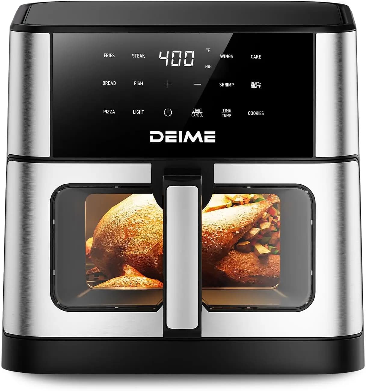 Friggitrice ad Aria Grande da 10,2 QT con 10 Programmi Preimpostati, Finestra Visiva e Cestello Antiaderente per una Cucina Sana