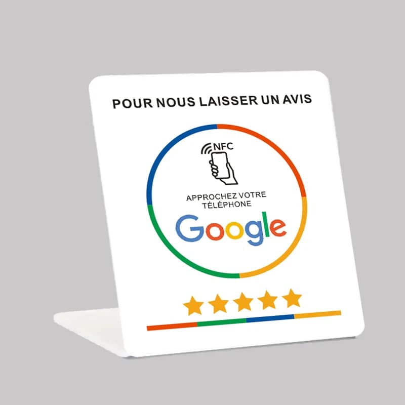 Espositore NFC per pagina di recensione di Google materiale in PVC