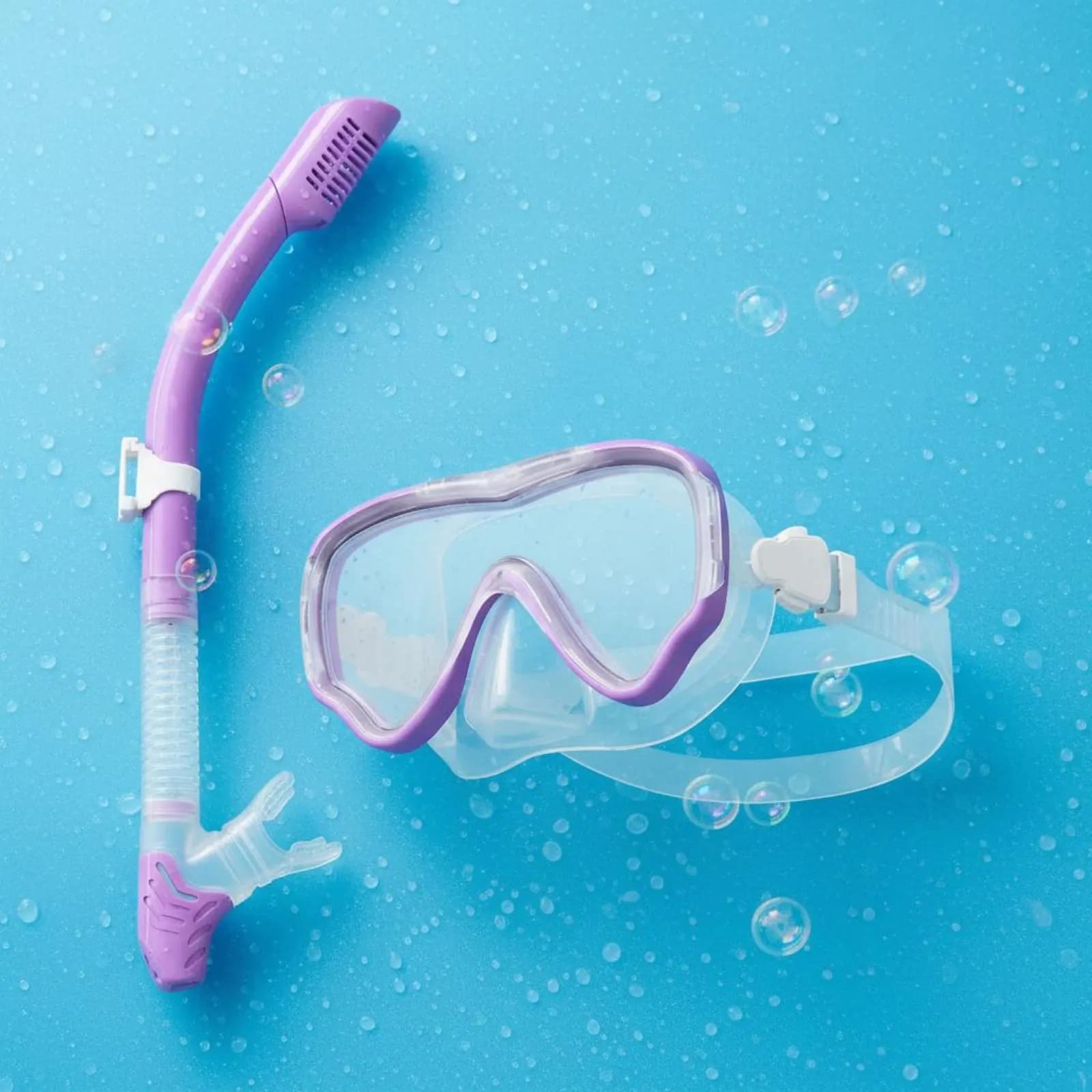 Maschera Subacquea a Secco Completa, Impermeabile, Anti-Appannamento, Set Snorkel Dry Top in Silicone Alimentare, Facile da Pulire per Immersioni