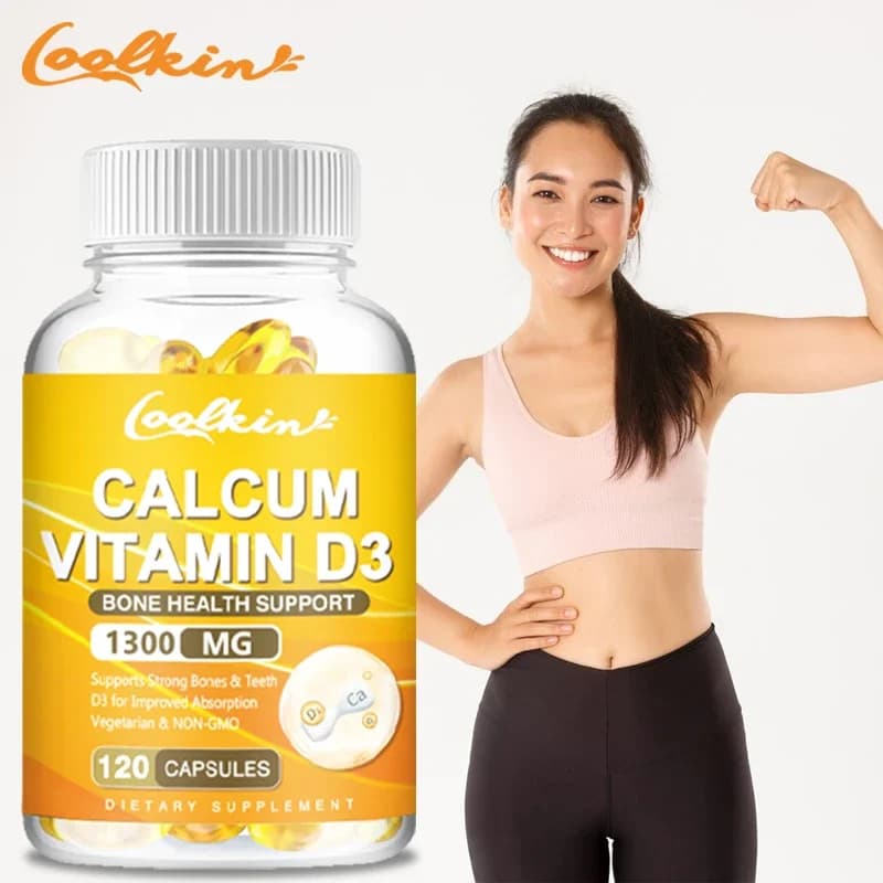 Calcium + Vitamin D3, Promotes bone health and immune support, improves carbonate absorption, food supplement