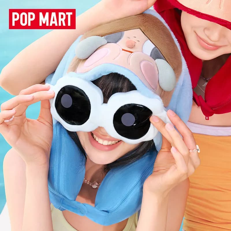 Nuovo Originale POP MART CRYBABY Serie Cry Me An Ocean 2-in-1: Cuscino da Collo e Coperta, Adorabili Ornamenti da Collezione, Regali di Compleanno