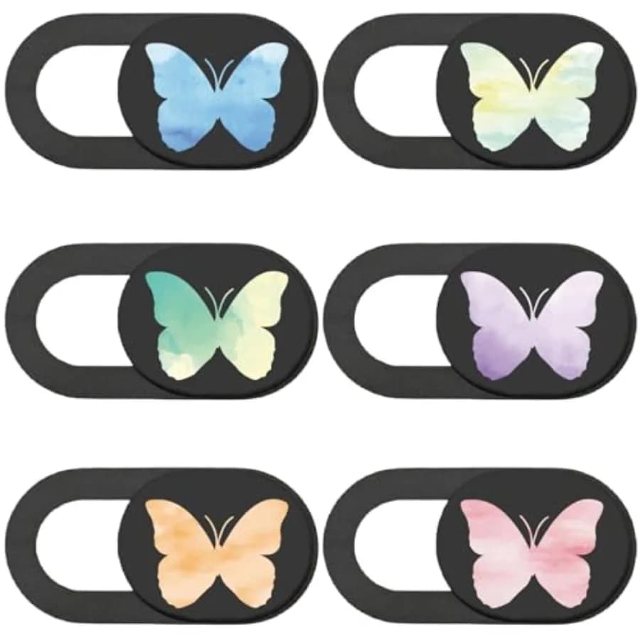 6Pcs Laptop Camera Cover Slide Butterfly 0.04 Inch Ultra Thin Webcam Privacy Cover Security Guard Slide Phone Webcam Protectors