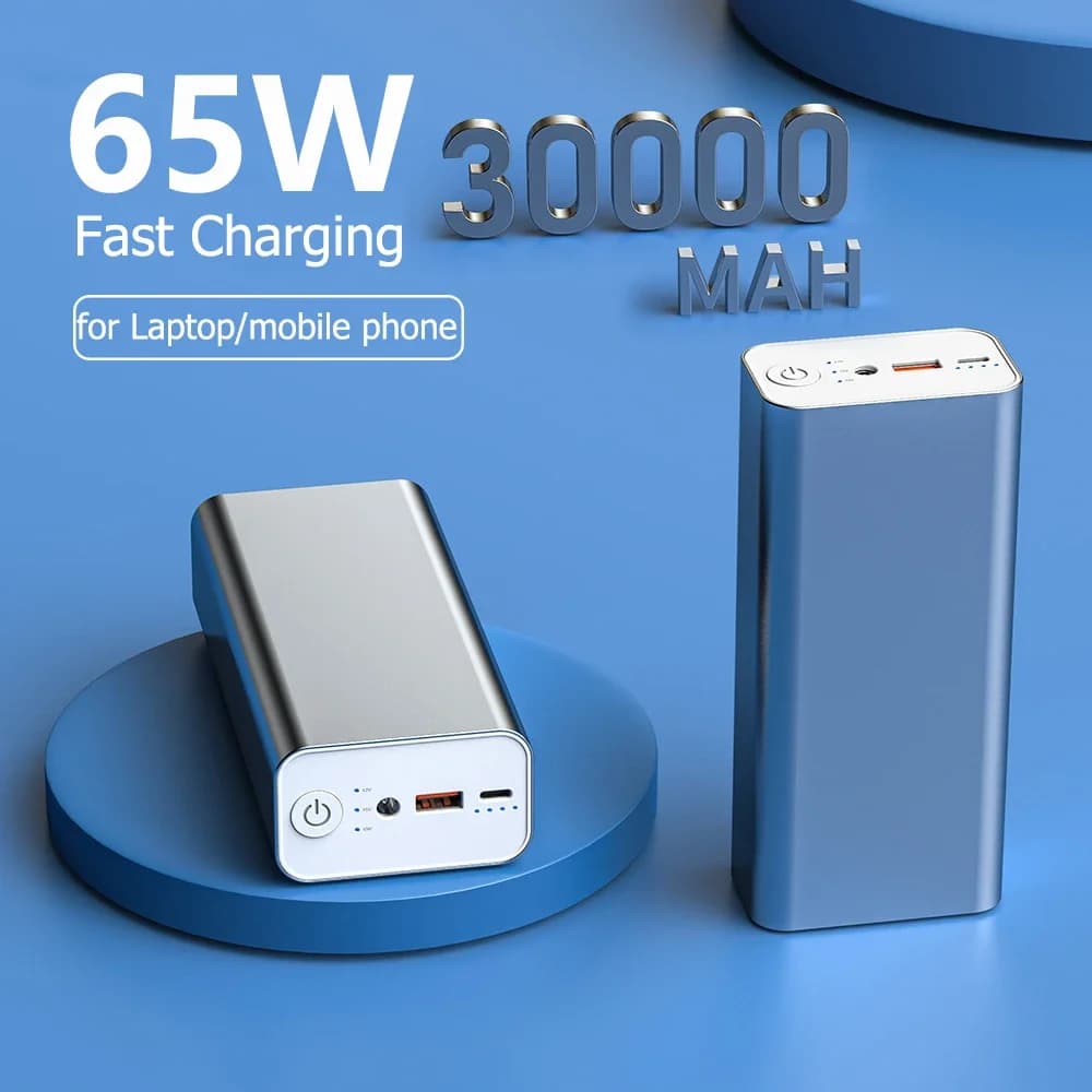 Power Bank 30000mAh PD65W Ricarica rapida per notebook portatile USB C Batteria esterna a ricarica rapida bidirezionale Powerbank per iPhone 16 X