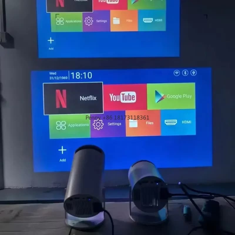 Latest HY300 Pro Smart Projector Auto Chart Proyector Mini Home Theater Movie Android Lcd Projector 720P Update HY300