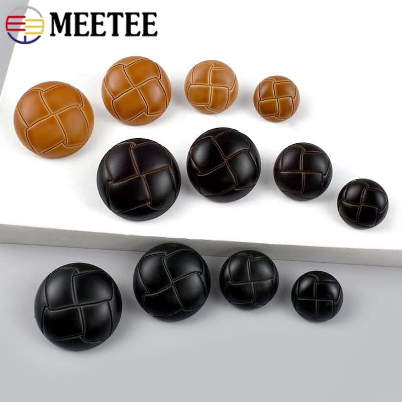 10/30/50 Pz 15-25mm Ecopelle Bottone Rotondo Cappotto Vestito Retro Decor Bottoni Borsa Indumento Chiusura Fibbia Accessori Per Cucire