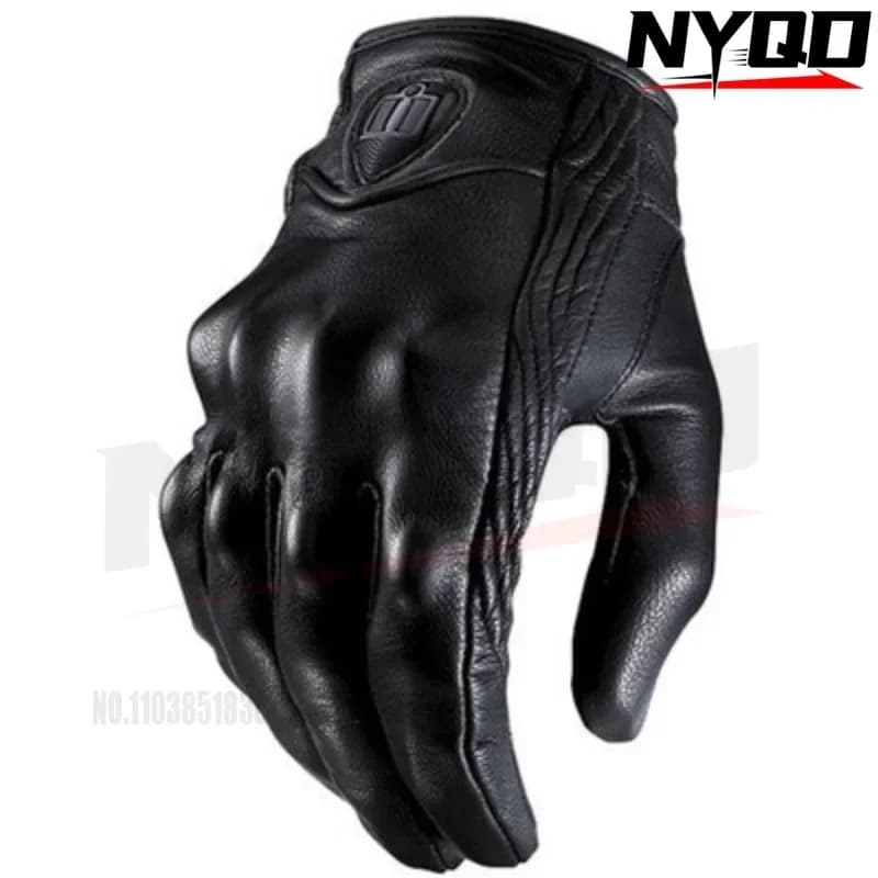 Icona touch screen guanti in pelle motociclisti da corsa equipaggiano guanti da moto accessori moto guantes motos