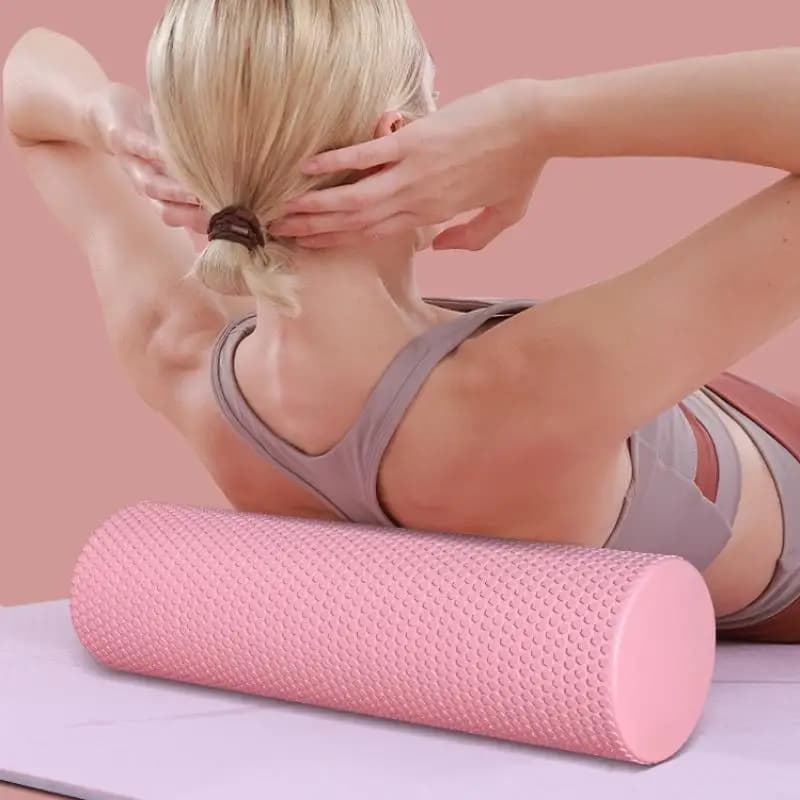 Round EVA Foam Yoga Roller for Pilates Exercises, Improved Home Practices, Diameter 10 cm, Length 30 cm