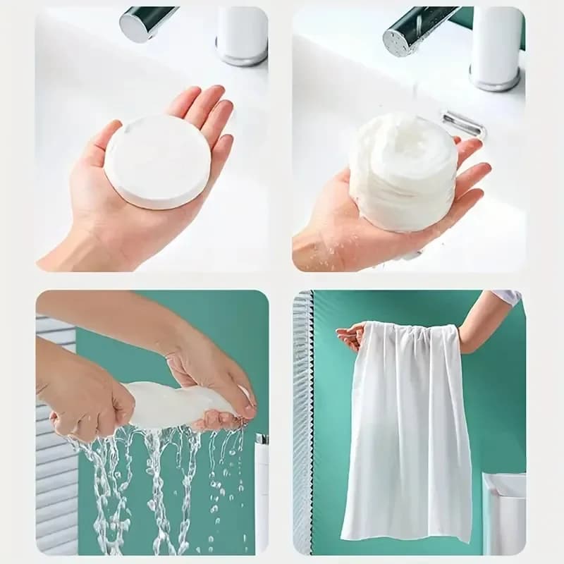 Asciugamani da Bagno Monouso 5/10 Pezzi, Morbidi e Spessi, Compressi, per Viaggi, Hotel, Doccia, Lavabili e Portatili