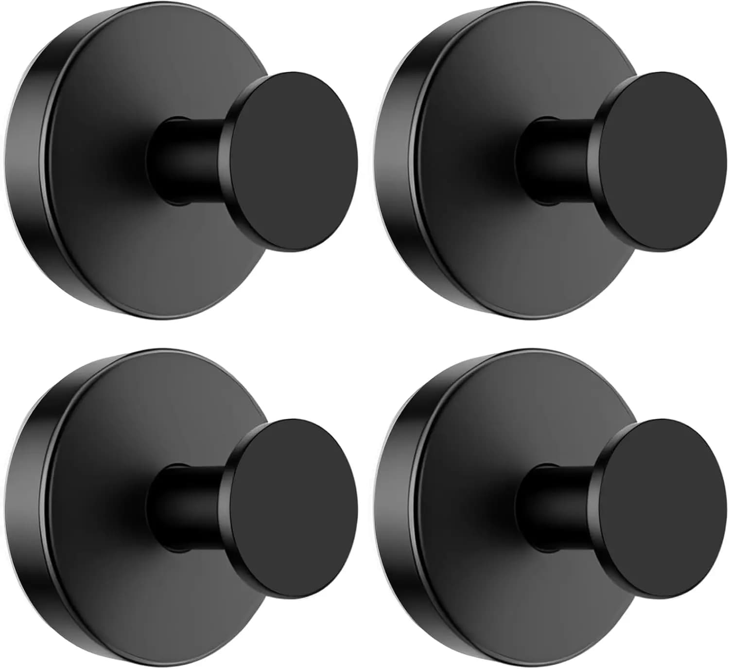 Ganci a ventosa per finestre in vetro, ganci metallici rimovibili per asciugamani da bagno, resistenti, confezione da 4, neri