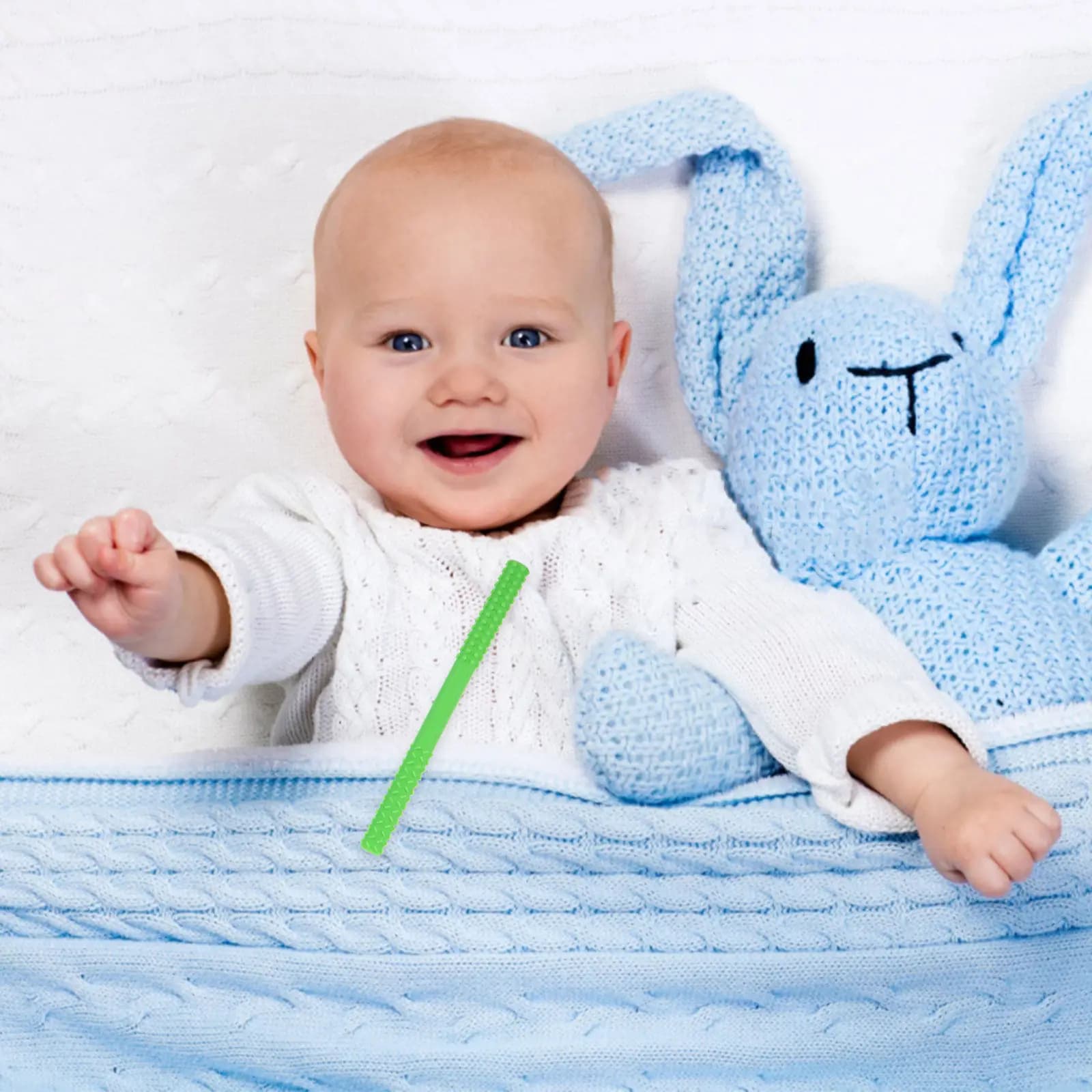 Set di 3 Tubi Massaggianti in Silicone per Dentizione, Morbidi e Flessibili, Ausilio per l'Allenamento dei Molari del Bambino, Spazzola per la Pulizia delle Gengive