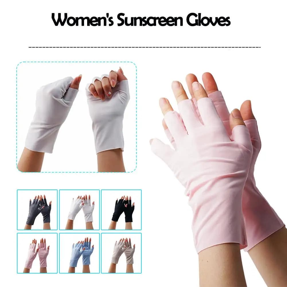 1 paio di guanti protettivi per donna, per nail art, gel UV, lampada LED, guanti per nail art, guanti con protezione UV, guanti protettivi