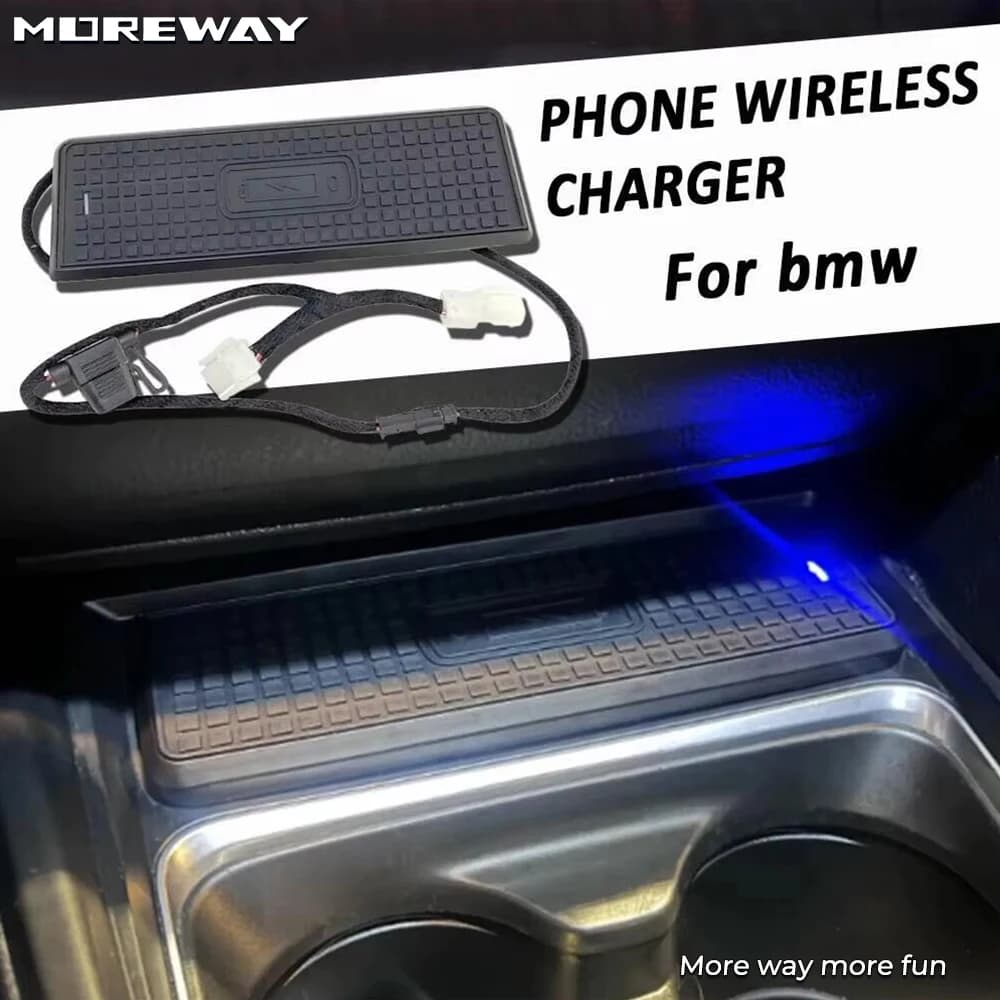 Moreway Wireless Charger for BMW 3 and 4 Series (F31, F30, F32, F33, F34, F36, F35, M4, F82) - Charging and car home phone support