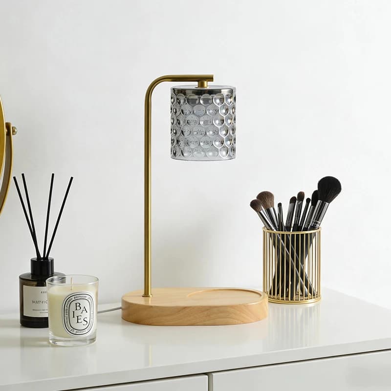 Lampada da Tavolo in Legno Alimentata USB con Luci a Tre Colori, Lampada da Scrivania Dimmerabile, Luce Notturna per Camera da Letto e Casa