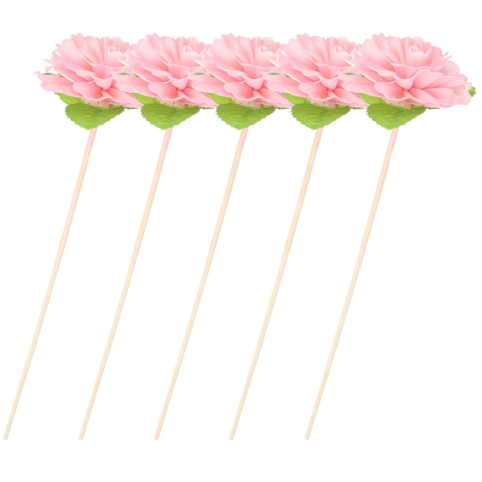 5 Pezzi Bastoncini Diffusori in Legno e Rattan per Bottiglie di Oli Essenziali, Design con Fiori, Diffusore Decorativo con Fiori Secchi