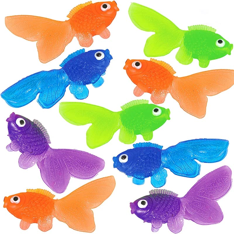 10/20Pcs Mini simulazione colorata pesce rosso gioco di pesca in acqua giocattoli bambini festa di compleanno bomboniere Baby Shower regali gobbi Filler