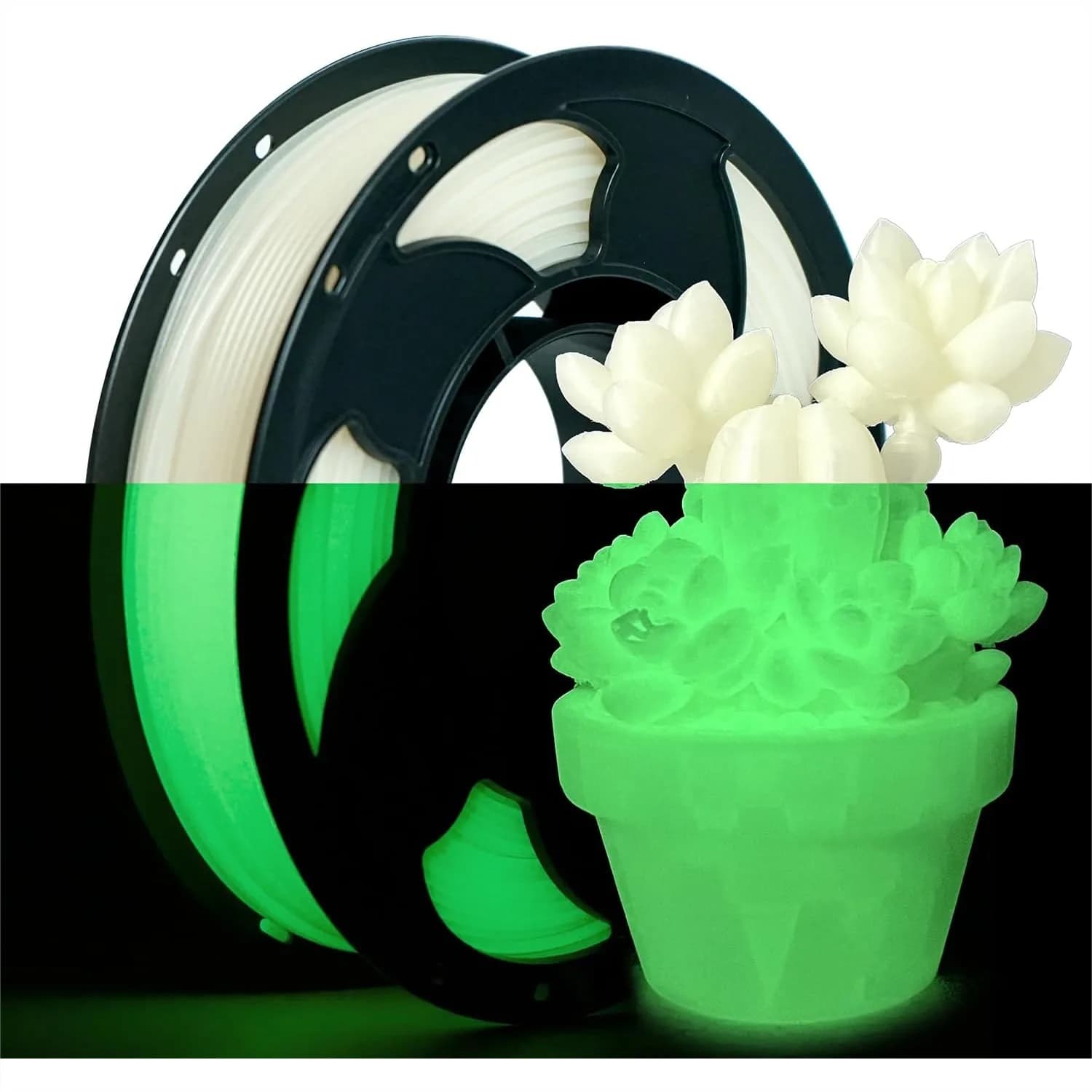 Filamento PLA 1.75mm Luminescente, Verde Luminoso per Stampanti 3D, Bobina Piccola da 250g per Stampanti FDM