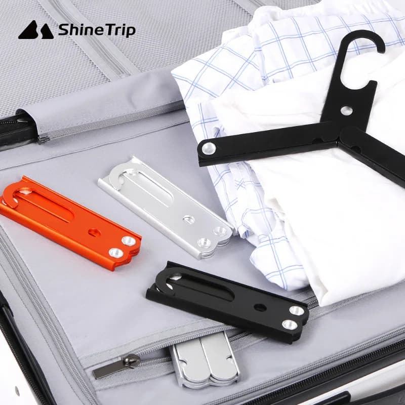 Outdoor Folding Ultralight Aluminum Alloy Clothes Hanger Portable Magic 3-Section Laundry Rack for Camping RV Travel