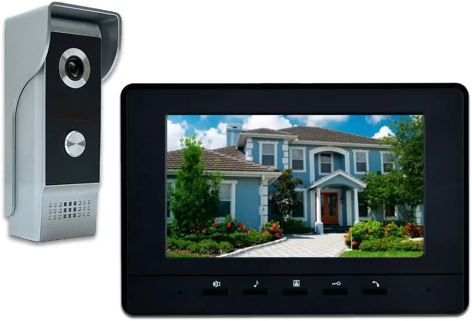 Videocitofono Cablato da 7 Pollici con Telecamera HD, Visione Notturna e Sblocco Remoto per Sicurezza Domestica