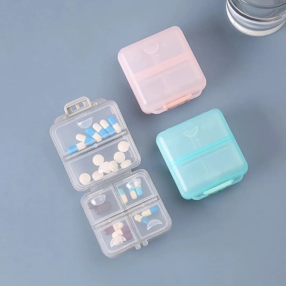 New Mini Laptop Portable 6 Parts, Travel Organizer, Small Container for Vitamins, Fish Oils, Medicines and Supplements