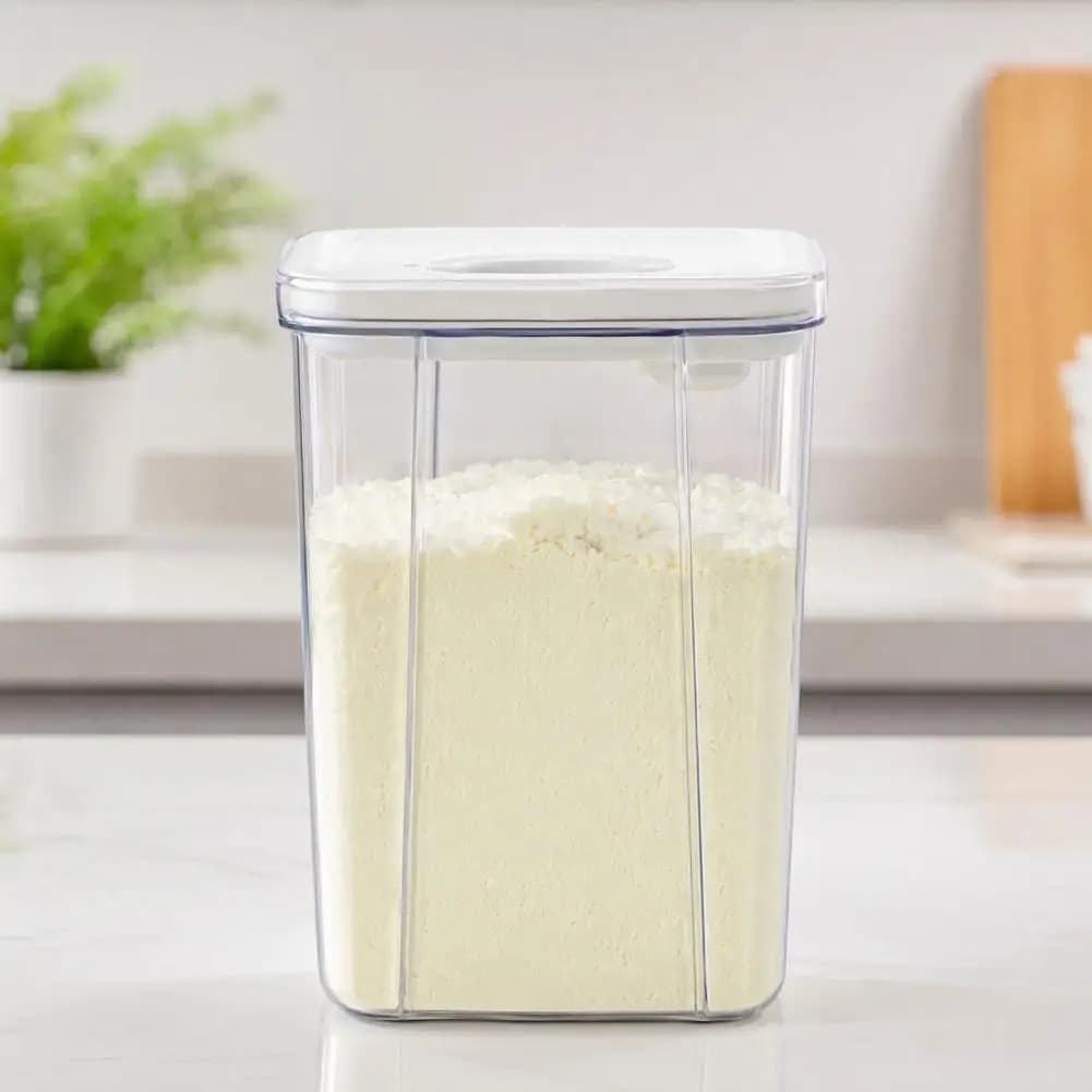 Thickened Sealing Ring Container Storage Box with Scoop Stackable Food Storage Containers with Seal Lid Scoop Transparent Pet