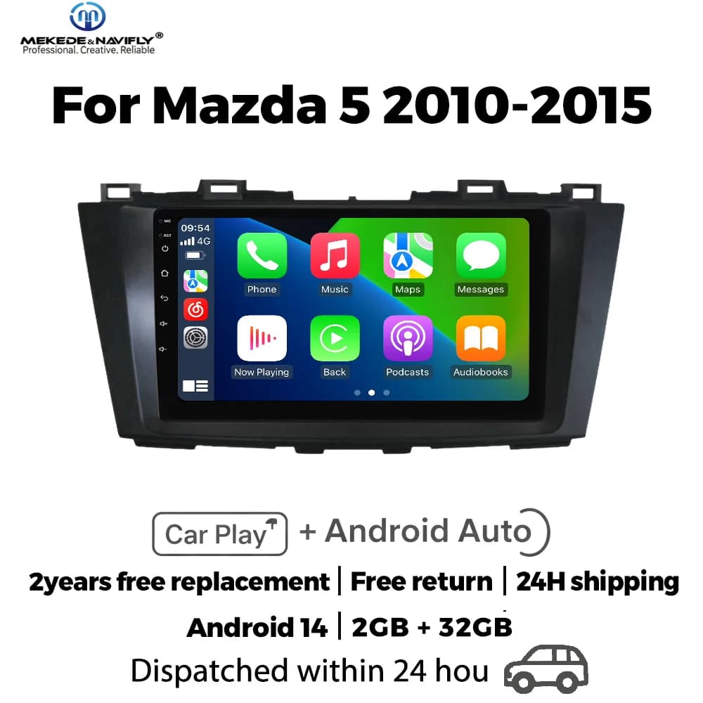 MEKEDE & NAVIFLY Per Mazda 5 3 CW 2010-2015 Android 14 Carplay 2 din Autoradio Lettori multimediali centrali sistemi per auto intelligenti