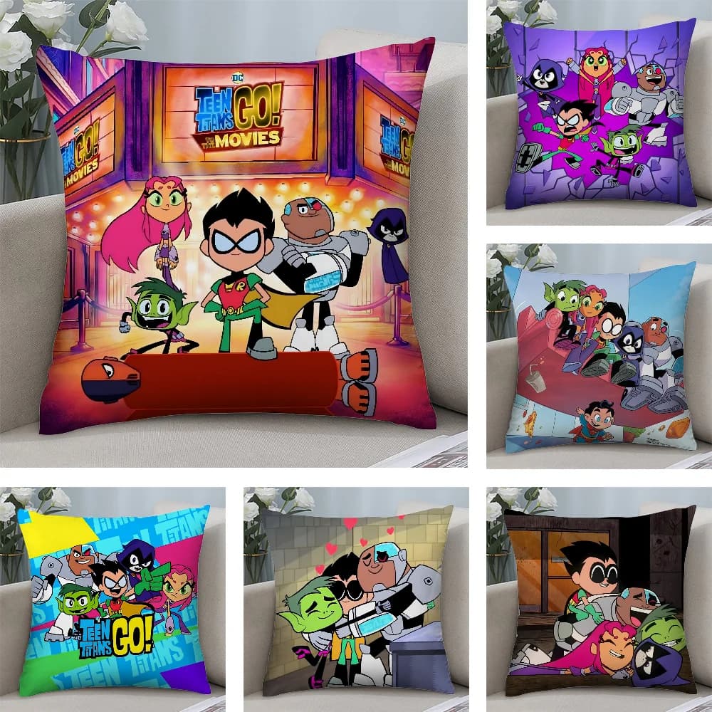 T-Teen T-Titan Go pillow case for soft fabric with front-back print pillow lining for sofa