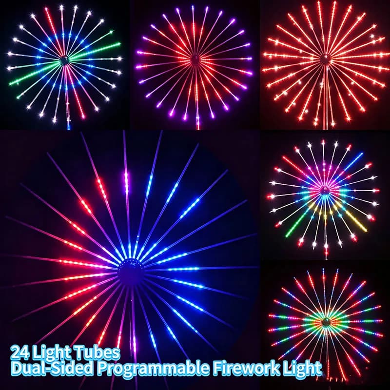 Double‑Sided Glowing Courtyard Firework Ambient Light, Programmable Custom Light Effects, Outdoor Weather‑Resistant Waterproof H