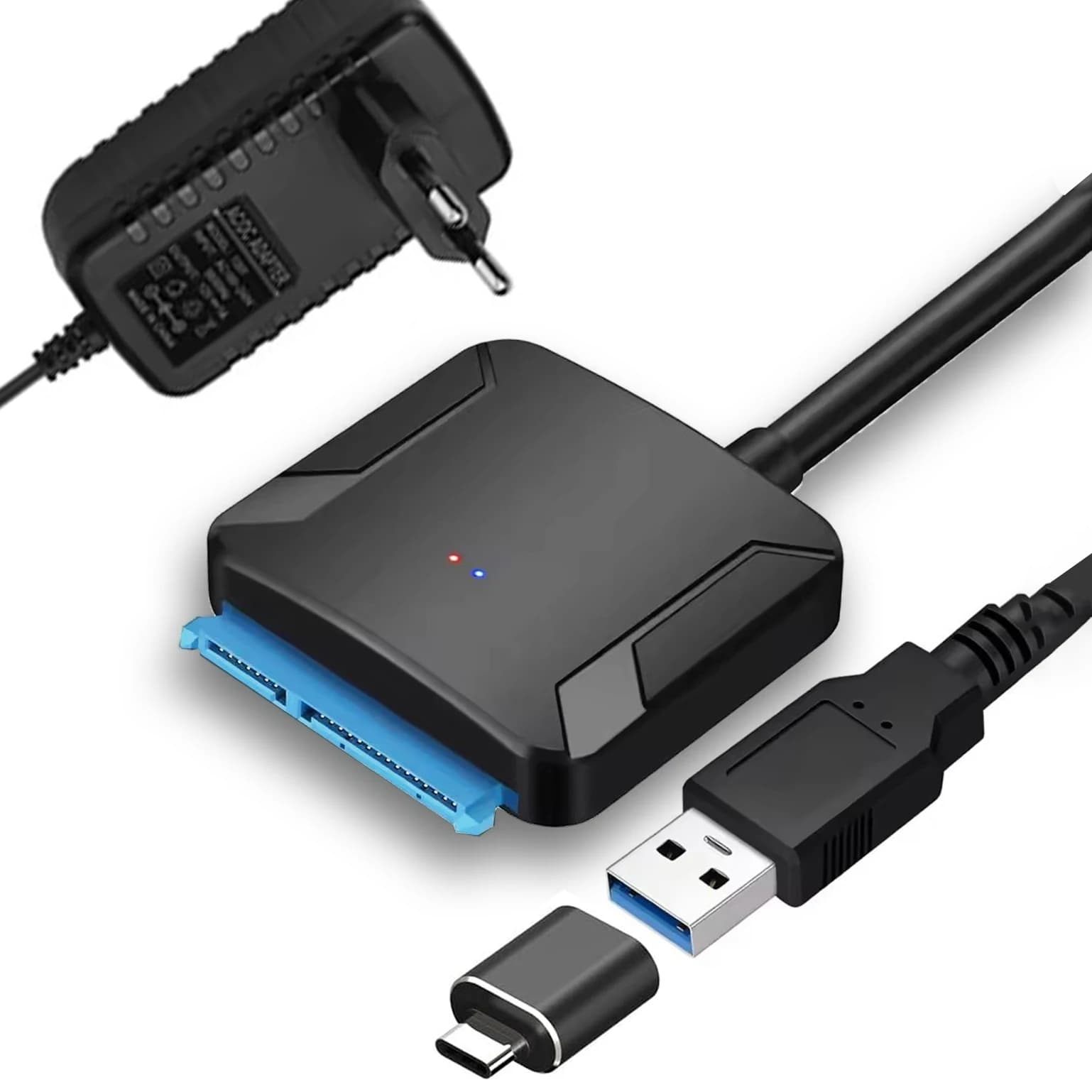 Adattatore USB 3.0 a SATA, Adattatore USB SATA III per Dischi Rigidi Esterni e Interni 2.5" 3.5" SSD/HDD per Windows, Mac