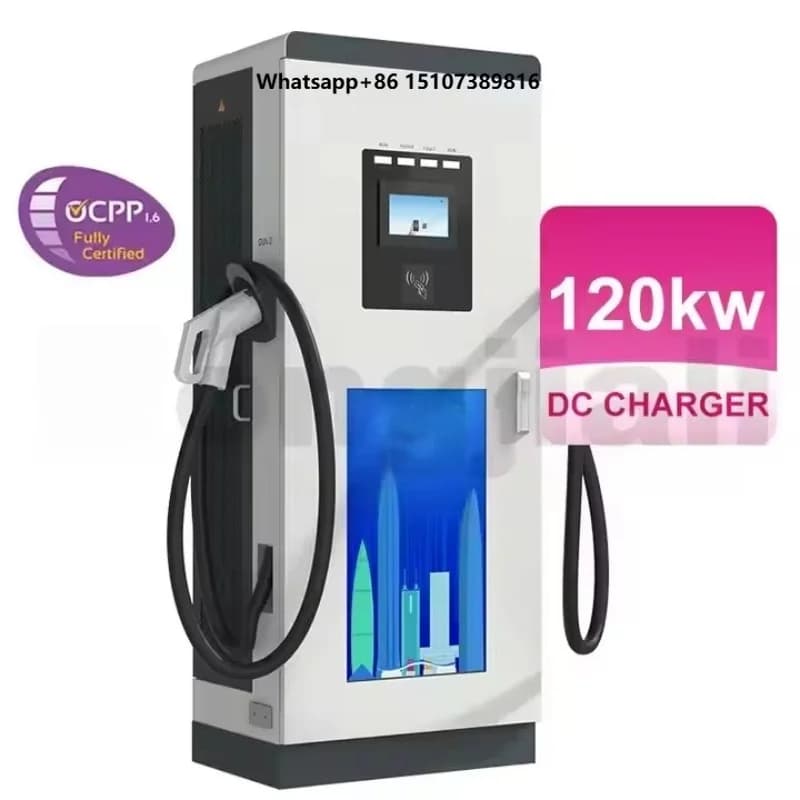 Caricatore DC per Auto di Alta Qualità 120kW, Stazione di Ricarica Rapida Commerciale IP54 OCPP1.6J, CCS CHAdeMO GBT NACS