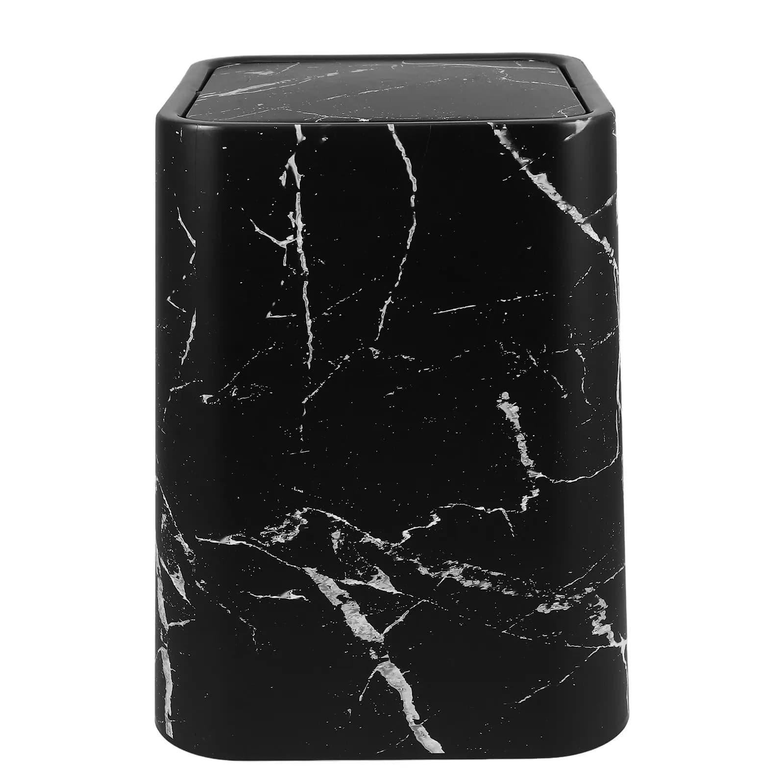 Cestino per Rifiuti Moderno con Coperchio Effetto Marmo, Elegante per Soggiorno, Cucina, Bagno, Camera da Letto