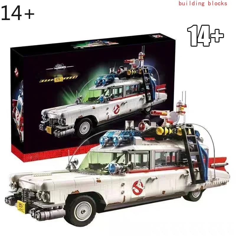 Set di Costruzioni Auto Ecto 1 dei Ghostbusters per Halloween, Modello da Esposizione per Adulti, Giocattolo Regalo per Feste