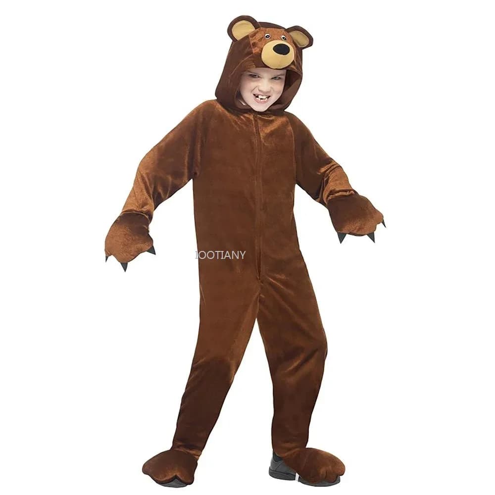 CosplayChildren Costume da orso animale Costume cosplay Orso marrone Performance Giochi di ruolo Abiti Festa Spettacolo teatrale Pla