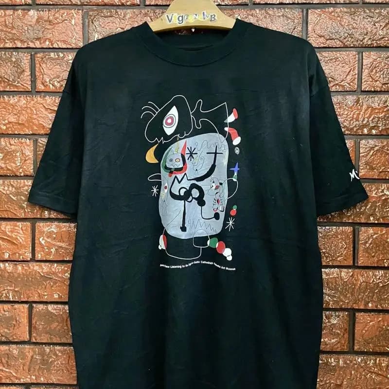 Vintage anni '90 Joan Suc Miro Arte astratta Giappone Mostra opere d'arte T Shirt Picass