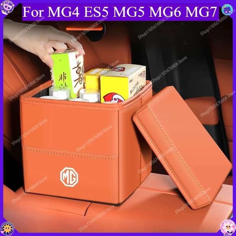Car Trash Can Folding Storage Box for MG4 ES5 MG5 MG6 MG7 ONE HS Organizer Auto Interior Accessories Garbage Bin